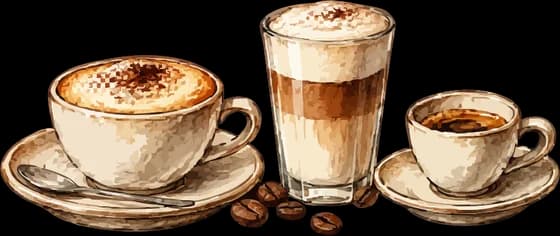 Cappuccino, Latte und Espresso